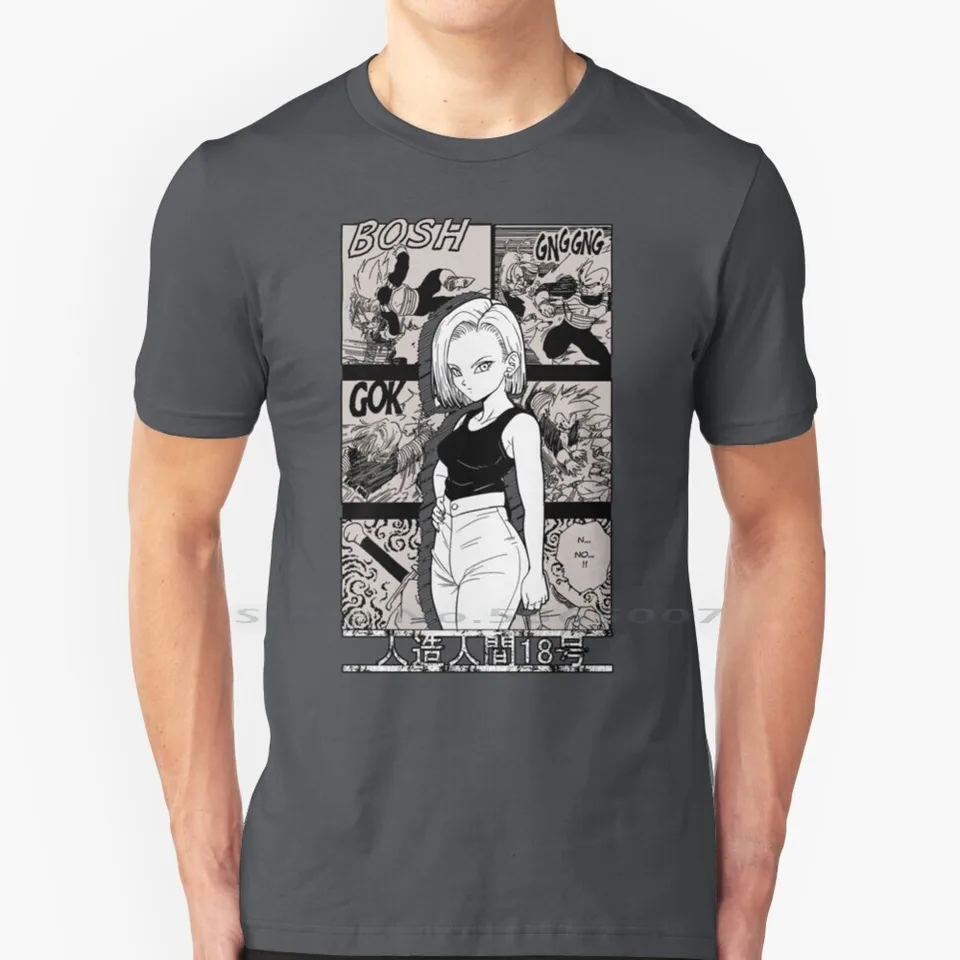 Android 18 | C18 100% bavlnené tričká Trunks Kaiosama Monkey Android 18 C18 C 18 Cyborg Anime Ruckve Sexy Waifu Kawaii Tee Short